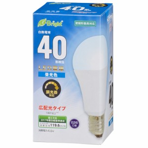 LED電球 E26 40形相当 広配光 密閉器具・調光器対応 昼光色_LDA5D-G/D AS20 06-3618 オーム電機