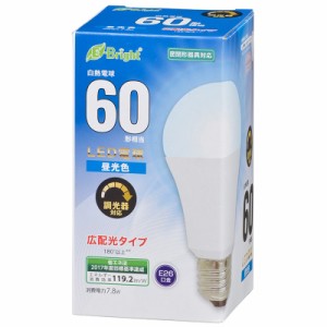 LED電球 E26 60形相当 広配光 密閉器具・調光器対応 昼光色_LDA8D-G/D AS20 06-3620 オーム電機