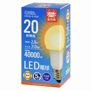 LED電球 E26 20形相当 電球色｜LDA3L-G AG6 06-3669 オーム電機