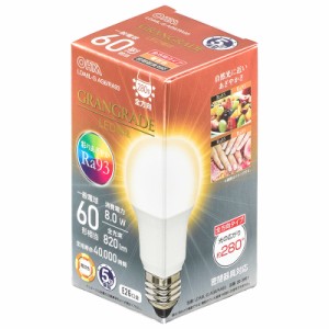 LED電球 E26 60形相当 電球色｜LDA8L-G AG6/RA93 06-3861 オーム電機