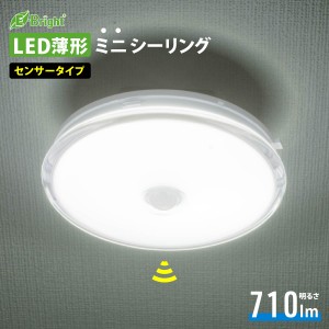 LED薄形ミニシーリングライト センサー付き 60形 710ルーメン 昼光色｜LE-Y8DK-WS R 06-3958 オーム電機