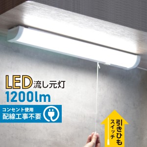 LED流し元灯 20形 昼光色 引きひもスイッチ 電源コード付_LT-NKL14D-HS 06-4021 オーム電機