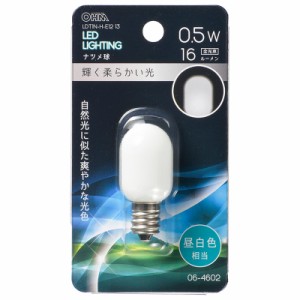 LED電球 ナツメ球形 E12/0.5W 昼白色｜LDT1N-H-E12/13 06-4602 OHM オーム電機