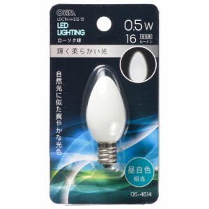 LED電球 ローソク電球形 E12/0.5W 昼白色｜LDC1N-H-E12 13 06-4614 OHM オーム電機