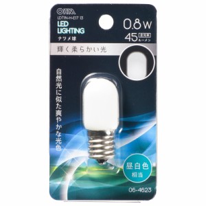 LED電球 ナツメ球形 E17/0.8W 昼白色｜LDT1N-H-E17/13 06-4623 OHM オーム電機