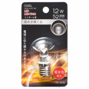 LED電球 ミニボール電球形 E17/1.2W 電球色 クリア｜LDG1L-H-E17 14C 06-4630 OHM オーム電機