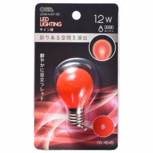 LED電球 サイン球 E17 クリア赤｜LDS1R-H-E17 13C 06-4645 OHM オーム電機