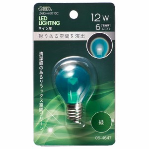 LED電球 サイン球 E17 クリア緑｜LDS1G-H-E17 13C 06-4647 OHM オーム電機