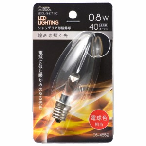 LED電球 シャンデリア電球形 E17/0.8W 電球色 クリア｜LDC1L-G-E17 13C 06-4652