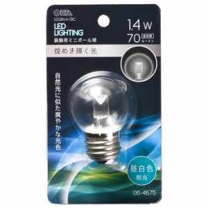 LED電球 ミニボール電球形 E26/1.4W 昼白色 クリア｜LDG1N-H 13C 06-4675 OHM オーム電機