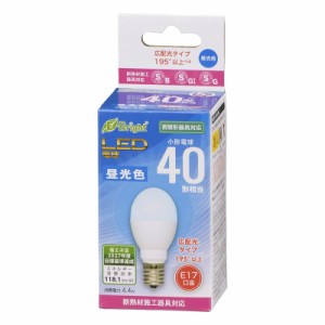 LED電球 小形 E17 40形相当 昼光色｜LDA4D-G-E17 IH23 06-4804 オーム電機