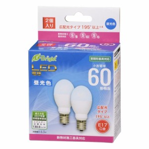 LED電球 小形 E17 60形相当 昼光色 2個入｜LDA7D-G-E17 IH23 2P 06-4812 オーム電機