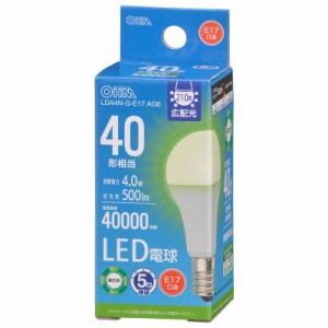 LED電球小形 E17 40形相当 昼白色 密閉器具対応 断熱材施工器具対応｜LDA4N-G-E17 AG6 06-5540 オーム電機