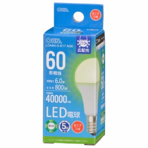 LED電球小形 E17 60形相当 昼白色 密閉器具対応 断熱材施工器具対応｜LDA6N-G-E17 AG6 06-5546 オーム電機