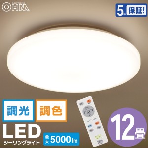 LEDシーリングライト 調光調色 12畳用 リモコン付｜LE-Y45TBG-W1 06-5600 オーム電機