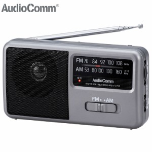 オーム電機 AM/FM ポータブルラジオ コンパクト スピーカー搭載 ロッドアンテナ ワイドFM 補完放送対応 RAD-F1771M 07-9721