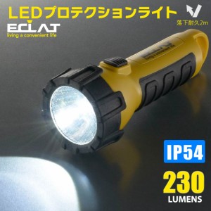 懐中電灯 ハンディライト LEDプロテクションライト ECLAT 230ルーメン｜LHP-P21D7 08-0920 オーム電機