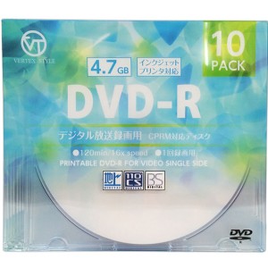 ヴァーテックス 録画用DVD-R 16倍速 10枚ケース DR-120DVX.10CA 13-3251