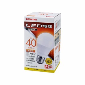 東芝 LED電球 E26 40W形 電球色 LDA4L-G/K40V1｜LDA4L-G/K40V1RP 16-0646