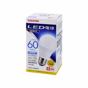 東芝 LED電球 E26 60W形相当 昼光色｜LDA7D-G/K60V1R 16-0651