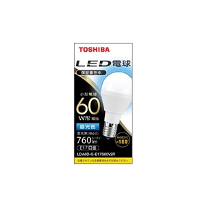 東芝 LED電球 ミニクリプトン形 E17 60W形 昼光色 LDA6D-G-E17S60V2R｜4580625138723 16-0675