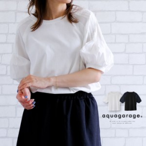 ≪ゆうメール便配送10・代引不可≫ プリーツスリーブカットソー レディース 春 夏 M  アクアガレージ aquagarage