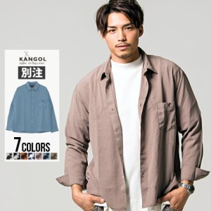 セール価格 SALE 40%OFF シャツ メンズ 長袖 KANGOL カンゴール 別注ワンポイントロゴ刺繍長袖シャツ 即日発送 トップス 羽織り ロゴ 刺