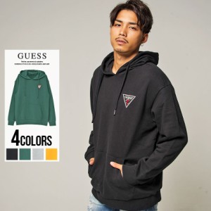 セール SALE パーカー メンズ 長袖 GUESS ゲス デザインロゴ刺繍長袖プルオーバーパーカー 即日発送 トップス スウェット 綿 コットン 刺