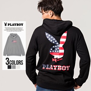 セール価格 SALE パーカー メンズ 長袖 PLAYBOY プレイボーイ American Flagプルパーカー 即日発送 トップス スウェット スエット プルフ