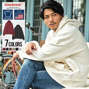 パーカー メンズ 長袖 Goodwear グッドウェア USAコットンビッグシルエット長袖プルオーバーパーカー 即日発送 スウェット スエット フー