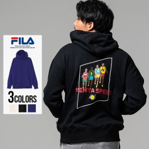 パーカー メンズ 長袖 FILA フィラ アートプリント長袖プルオーバーパーカー 即日発送 イラスト プリント バックプリント プルオーバー 