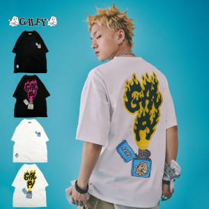 GALFY ガルフィー ガルフィ Tシャツ 半袖 メンズ 半袖Tシャツ レディース ユニセックス プリント ロゴ  いぬ 犬 キャラクター 刺繍 大き