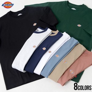 Dickies ディッキーズ Tシャツ メンズ 半袖 トップス カットソー クルーネック ロゴ 刺繍 ユニセックス ブランド ホワイト オレンジ ベー