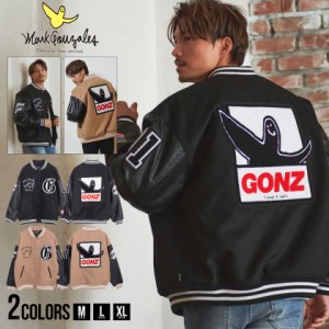 セール SALE MARK GONZALES マークゴンザレス スタジャン メンズ スタジアムジャンパー ジャケット ロゴ 刺 中綿 防寒 暖かい 大きいサイ