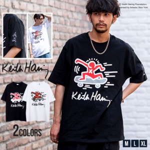 セール SALE Keith Haring キースへリング Tシャツ メンズ 半袖 半袖Tシャツ おしゃれ カットソー プリント ロゴ アート ブラック ホワイ
