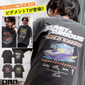 Tシャツ メンズ ワイルドスピード 半袖 半袖Tシャツ ワイスピ FAST＆FURIOUS ピグメント加工 ブランド トップス カットソー 古着 ヴィン