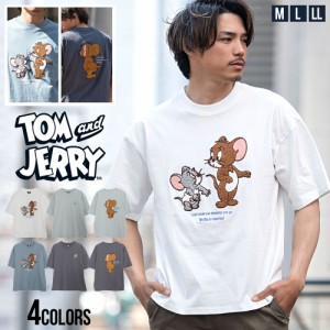 TOM&JERRY トムとジェリー キャラクター Tシャツ メンズ 半袖 ブランド おしゃれ プリント 大きいサイズ ビッグシルエット オーバーサイ