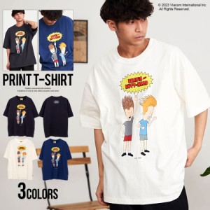 セール SALE BEAVIS AND BUTT-HEAD ビーバスアンドバットヘッド Tシャツ メンズ おしゃれ 半袖 半袖Tシャツ プリント キャラクター テレ