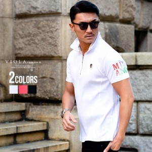 セール価格 SALE 30%OFF VIOLA ヴィオラ ビオラ ポロシャツ Tシャツ メンズ ブランド おしゃれ 半袖 トップス ハーフジップ イタリアンカ