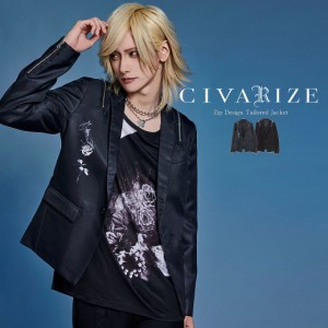 CIVARIZE シヴァーライズ ショルダーZIPデザインテーラードジャケット 即日発送 テーラード ジャケット きれいめ ホスト ヴィジュアル系 