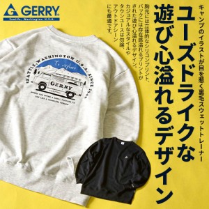 GERRY ジェリー トレーナー メンズ おしゃれ ブランド スウェット スエット プルオーバー 裏毛 プリント ロゴ ブランドロゴ ホワイト ネ