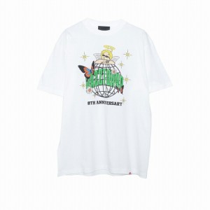 お取り寄せ商品 Tシャツ メンズ RAZZIS ラズ トップス カットソー 天使 8周年 記念 アニバーサリー プリント ホワイト ブラック 白 黒 韓