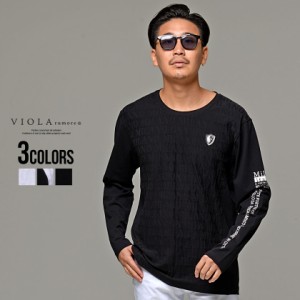 セール価格 SALE 30%OFF VIOLA ヴィオラ ビオラ Tシャツ メンズ 長袖Tシャツ ブランド 長袖 ロンT ジャガード ロゴ エンブレム トップス 