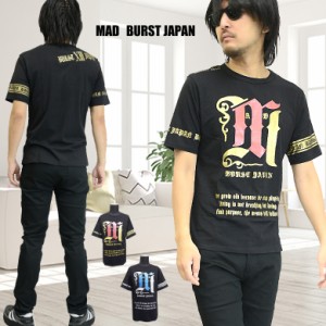 MAD BURST JAPAN 箔ツートンプリント 半袖Tシャツ 2COLOR 70740 メンズファッション キレイメ シンプル メンズカジュアル 刺青 メンズ オ