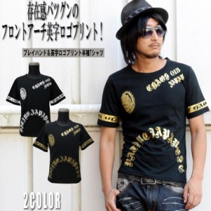  半袖Tシャツ プレイハンド複合プリント腕サイド/バック英字プリント 半袖Tシャツ ch-ry-2008　メンズファッション　キレイメ　シンプル