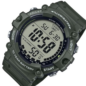 CASIO【カシオ/スタンダード】デジタル メンズ腕時計 ラバーベルト モスグリーン 海外モデル AE-1500WHX-3A