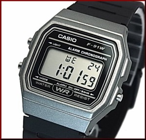 CASIO【カシオ/スタンダード】アラームクロノグラフ メンズ腕時計 軽量・薄型デジタルモデル ラバーベルト【海外モデル】F-91WM-1B（送料