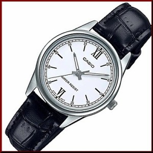 CASIO/Standard【カシオ/スタンダード】レディース腕時計 ホワイト文字盤 ブラックレザーベルト 海外モデル LTP-V005L-7B2（送料無料）