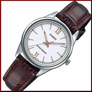 CASIO/Standard【カシオ/スタンダード】レディース腕時計 ホワイト文字盤 ブラウンレザーベルト 海外モデル LTP-V005L-7B3（送料無料）