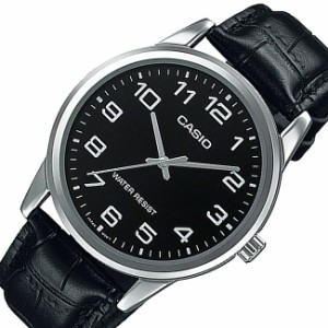 CASIO/Standard【カシオ/スタンダード】メンズ腕時計 ブラック文字盤 ブラックレザーベルト 海外モデル MTP-V001L-1B（送料無料）